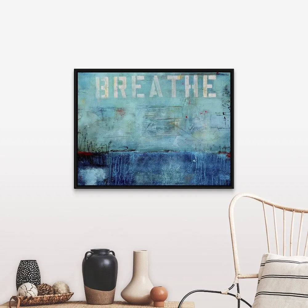 "Breathe" Black Float Frame Canvas Art