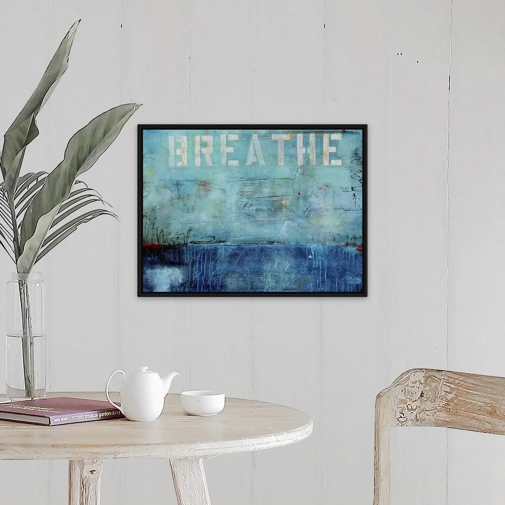 "Breathe" Black Float Frame Canvas Art
