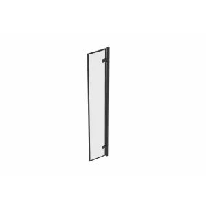 Saneux Matte Black 8mm Walk-in flipper Shower panel Matte Black Perimeter