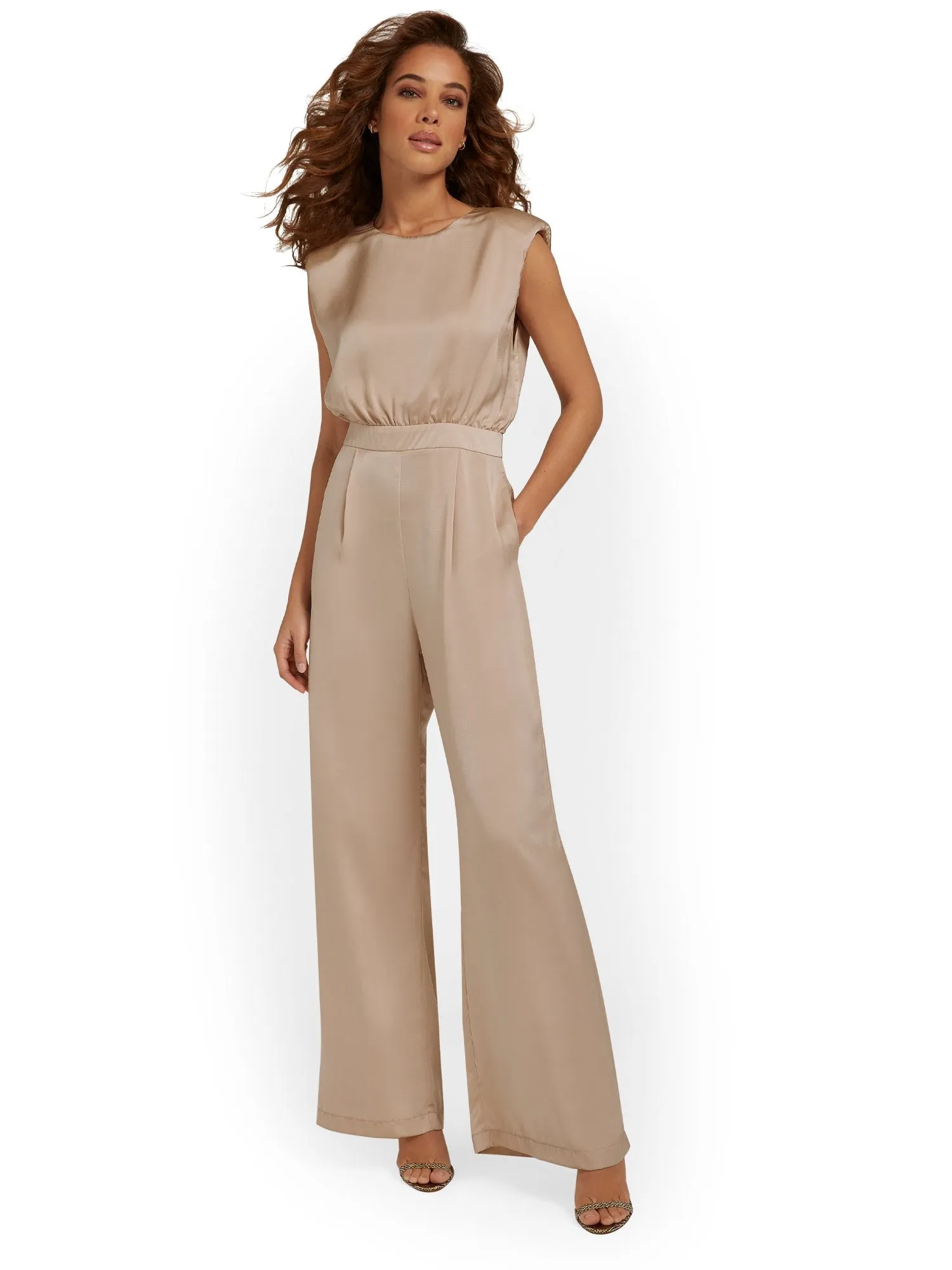 Satin Wide-Leg Jumpsuit - Do Be