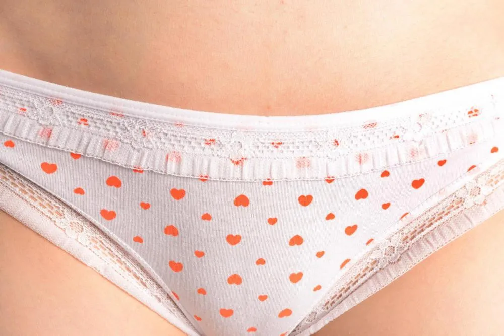 Soft Cotton With Small Printed Hearts White High Leg Brazilian