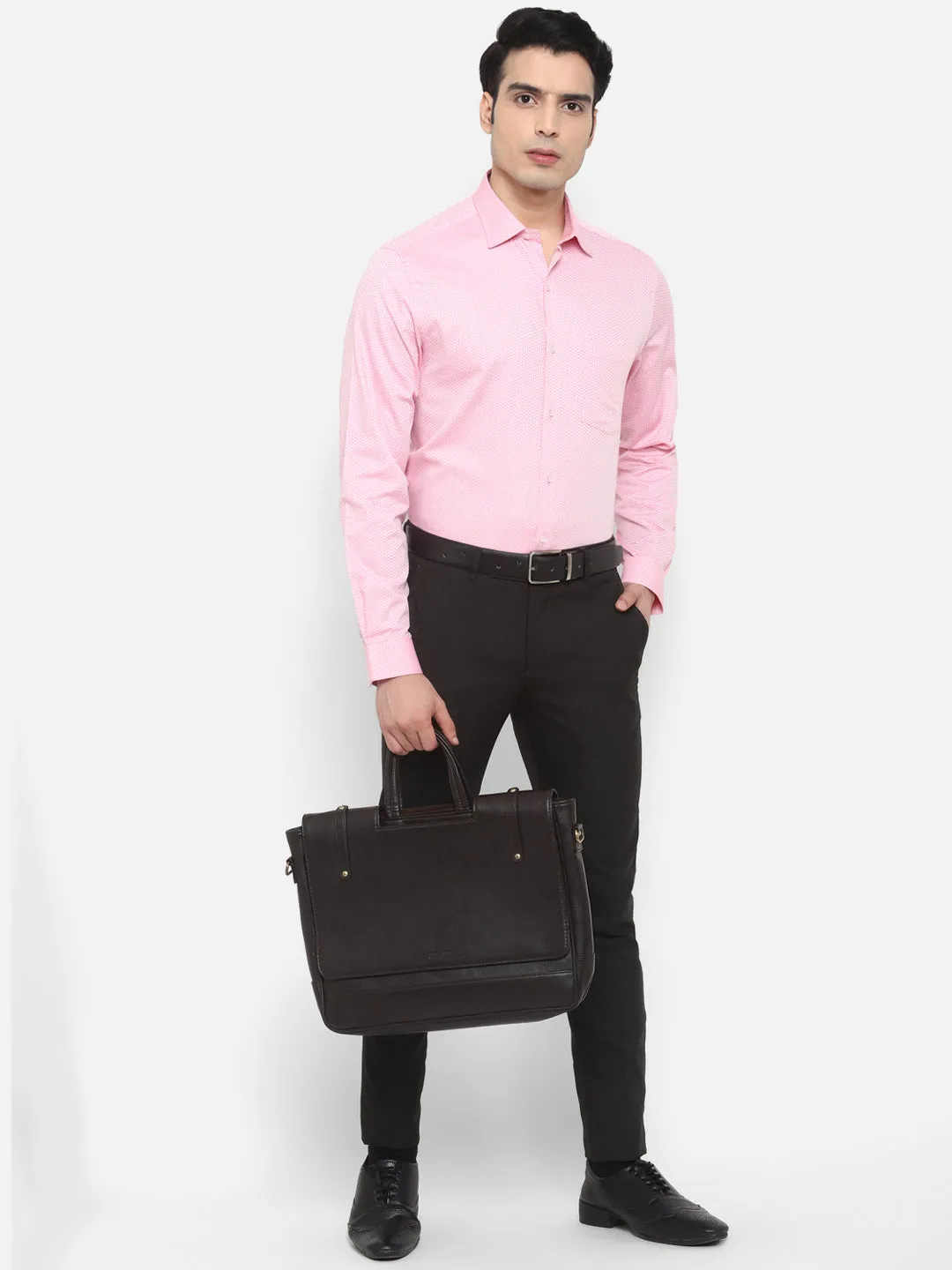 Solid Pink Slim Fit Formal Shirt