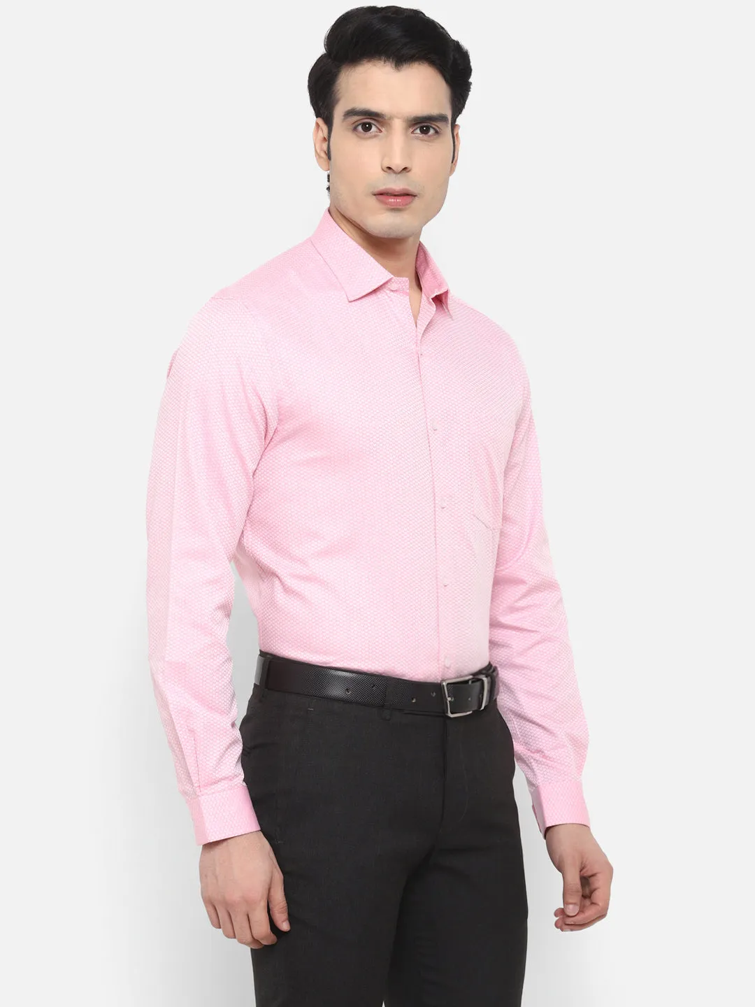 Solid Pink Slim Fit Formal Shirt