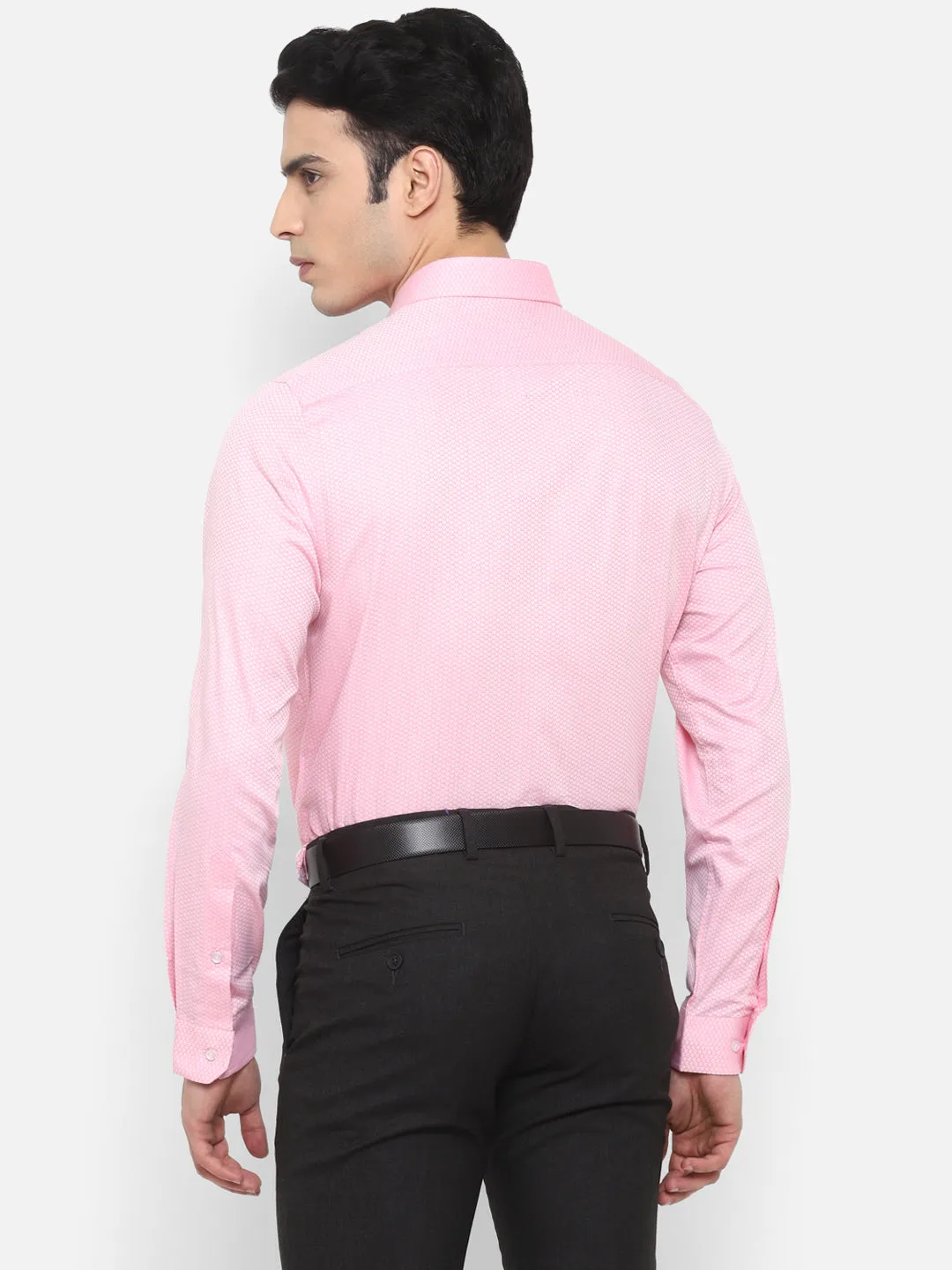 Solid Pink Slim Fit Formal Shirt