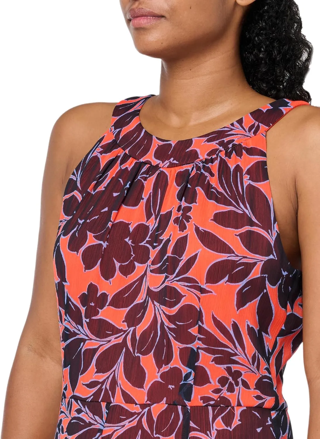 Tommy Hilfiger Women's Sleeveless Halter Neck Fit & Flare Midi Dress