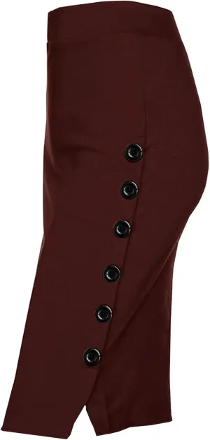 TONCHENGSD Women's High Waist Stretch Bodycon Side Split Midi Pencil Skirt
