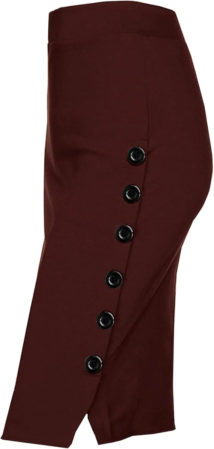 TONCHENGSD Women's High Waist Stretch Bodycon Side Split Midi Pencil Skirt