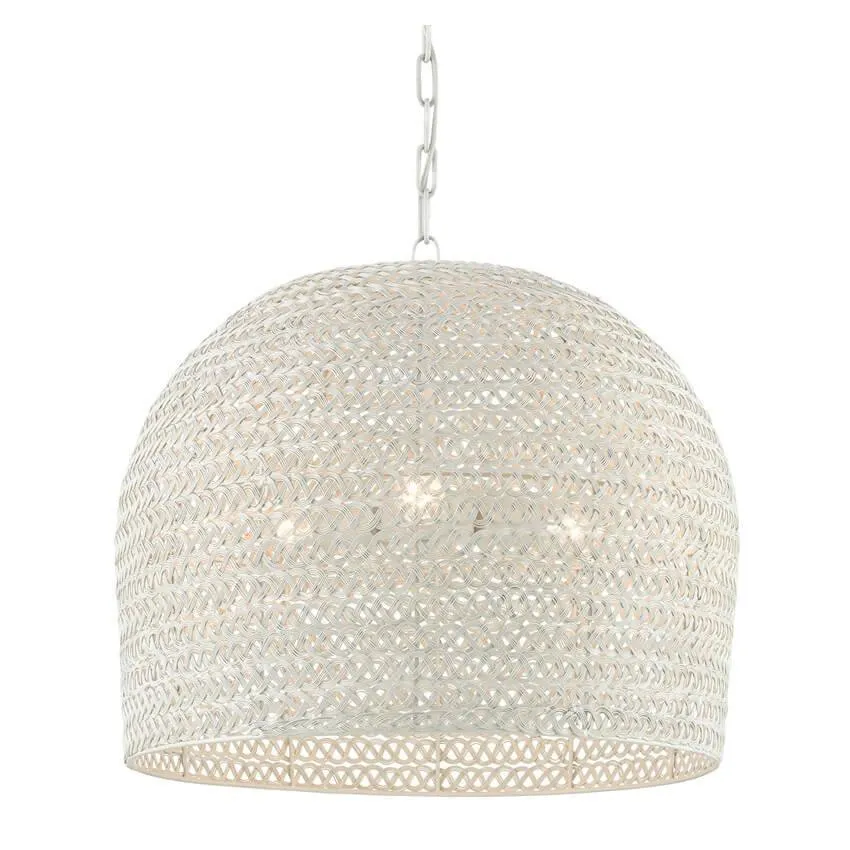 White Woven Bohemian Chandelier