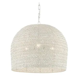 White Woven Bohemian Chandelier