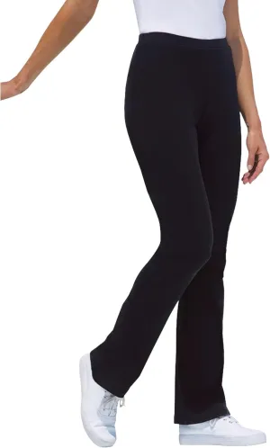Woman Within Plus Size Petite Stretch Cotton Bootcut Pant - 4X, Black