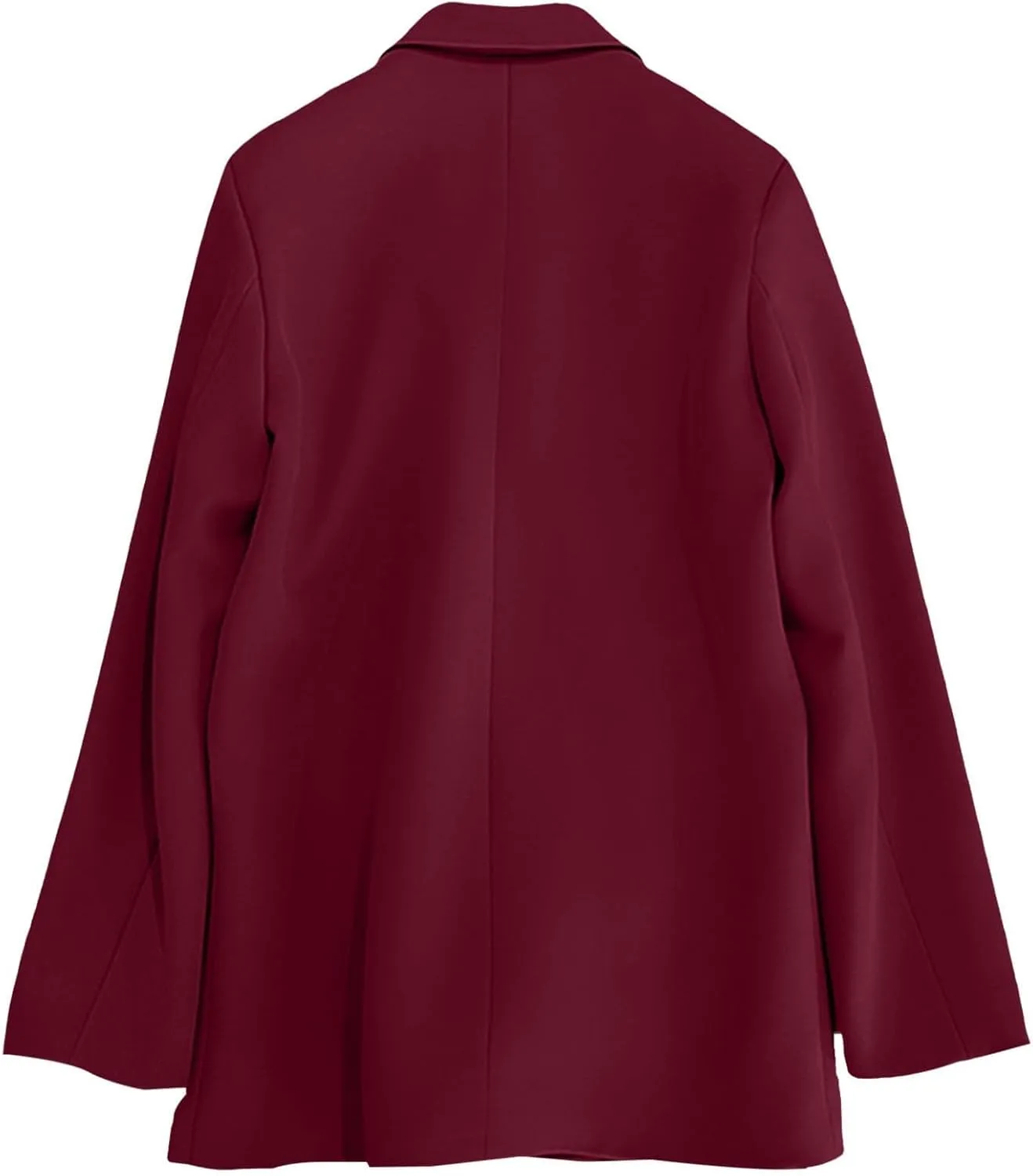 Womens Casual Blazer Jacket Slim Fit Simple Double Breasted Blazers Notched Collar Long Sleeve Work Office Jackets